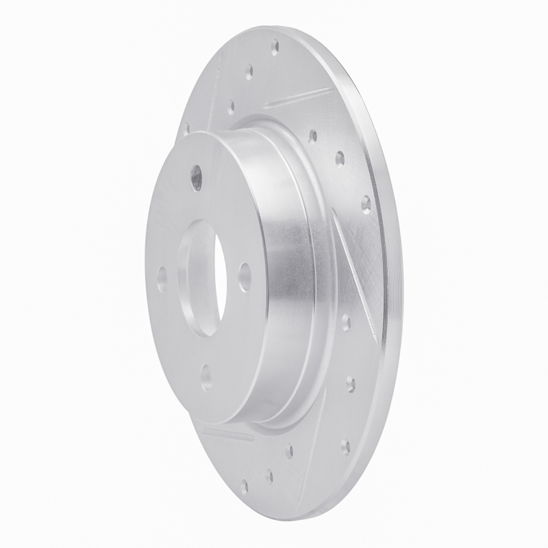 Ford Ecosport Brake Rotor (1) - Rear Left - R1 Concepts - Drilled & Slotted - Silver - `18-`22